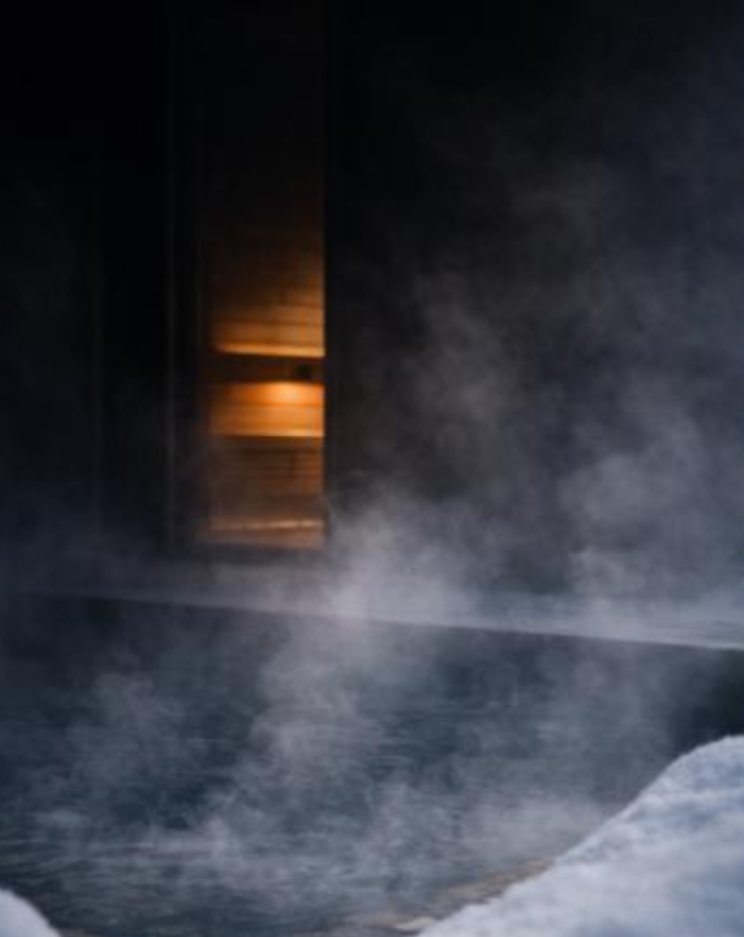 Infinity pool steam sauna